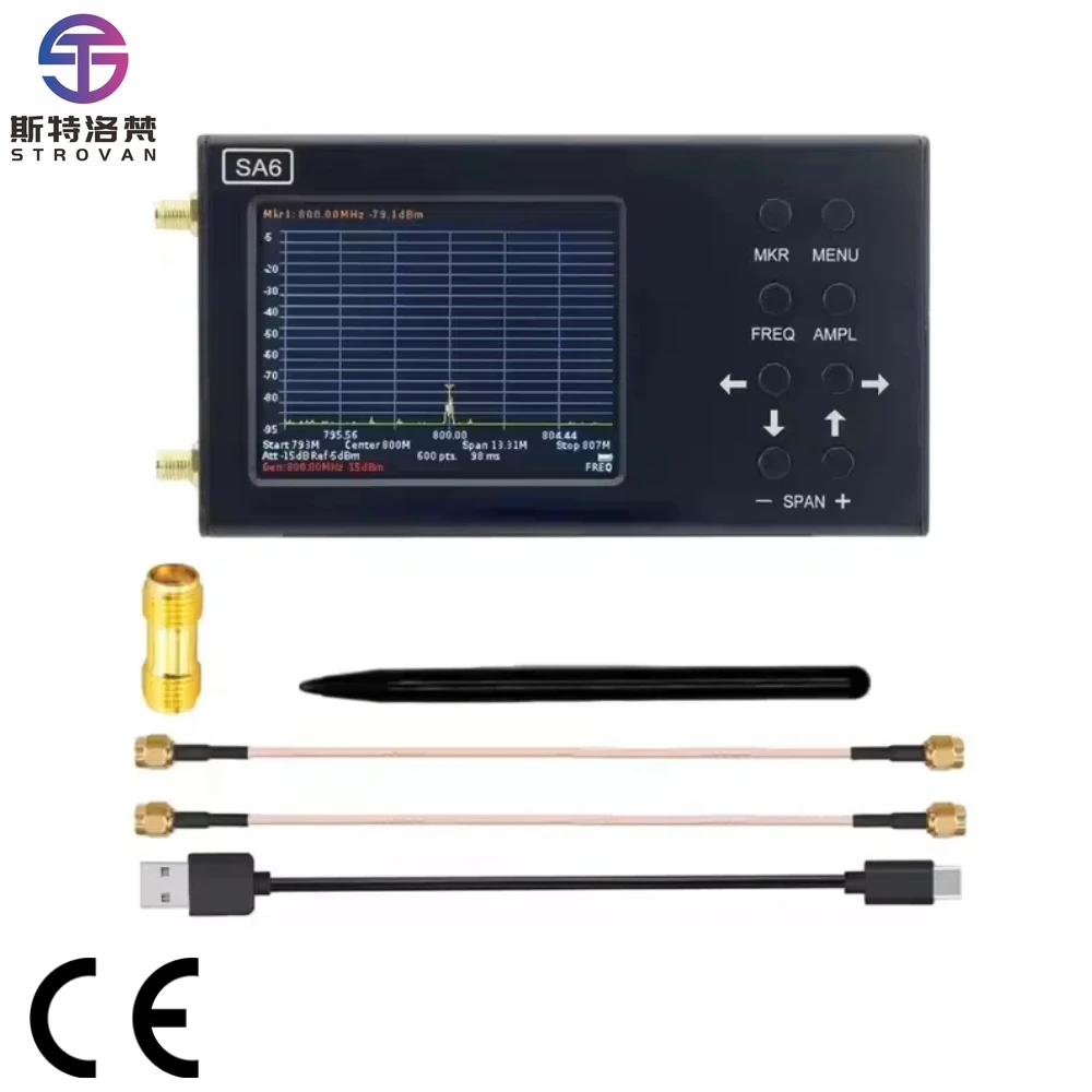 

SA6 Portable 3.2 Inch Touch Screen Spectrum Analyzer Signal Generator & Tester Handheld Signalizer