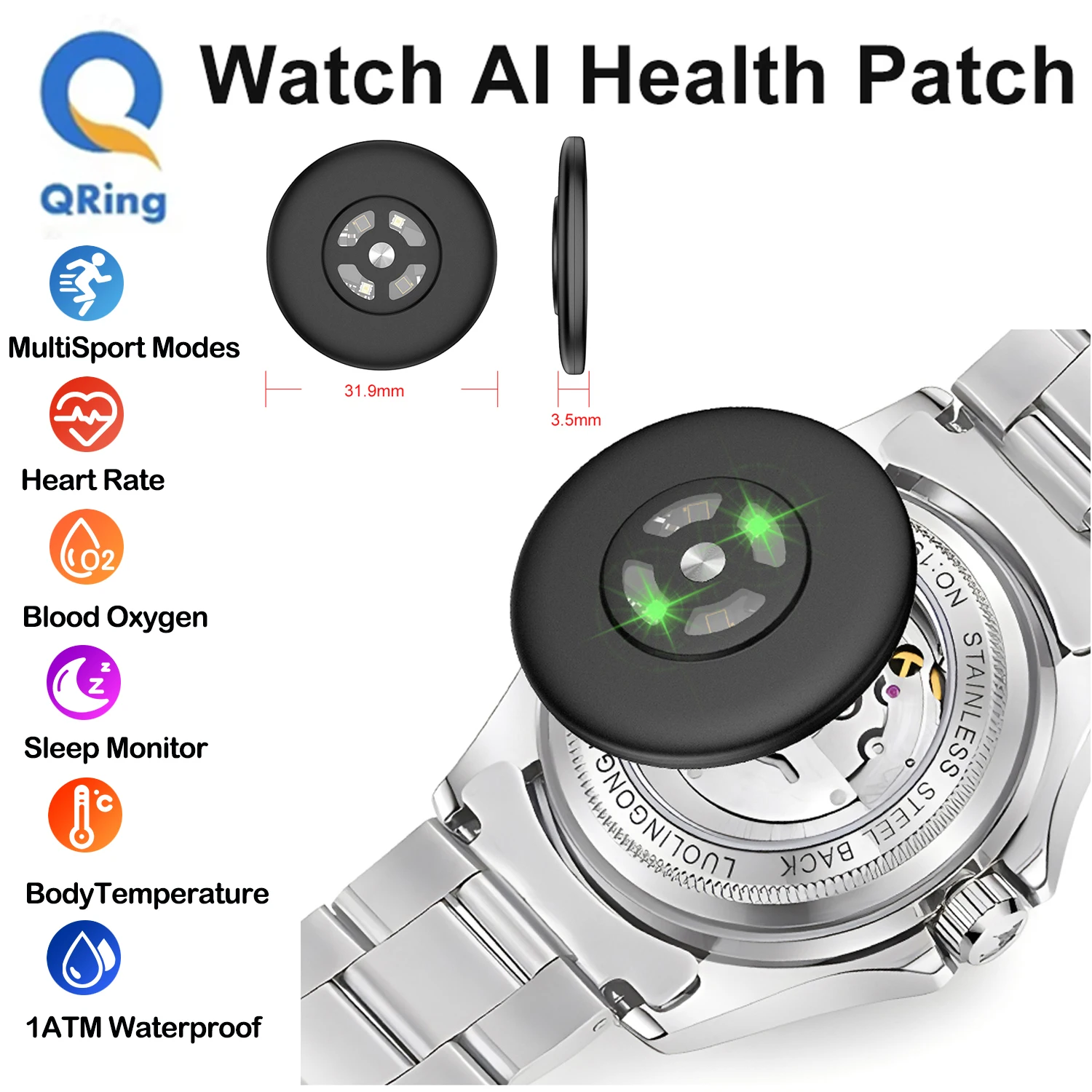 Smartwatch Health Watches - Slimme AI-gezondheidsplaatjes, compatibel met elk traditioneel