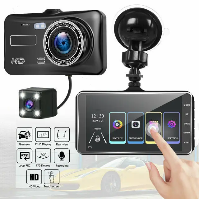 H301 High-Definition 4-Inch 2.5D Touch Dual Recording Cross-Border Car Black Box DVR with WiFi Mobile APP Connection