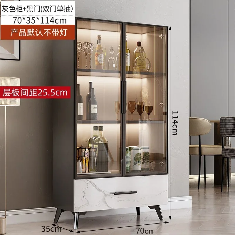 Modern Simple Wine Cabinet Rack Dining Side Cabinet Display Luxury Living Room Glass High Kitchen Vitrina Bar Furniture Club