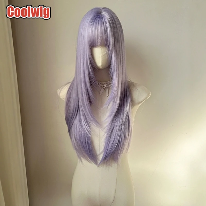 Coolwig Synthetic Hair Fashion Anime 70cm Long Straight Light Purple Lolita Wigs Cosplay Wigs Role Play Halloween Heat Resistant