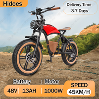 Hidoes HD-B10 Electric Bicycle 1000W Motor 48V13AH Lithium Battery Mountain Electric Bike 20*4.0-Inch Fat Tire Aldult Snow EBike