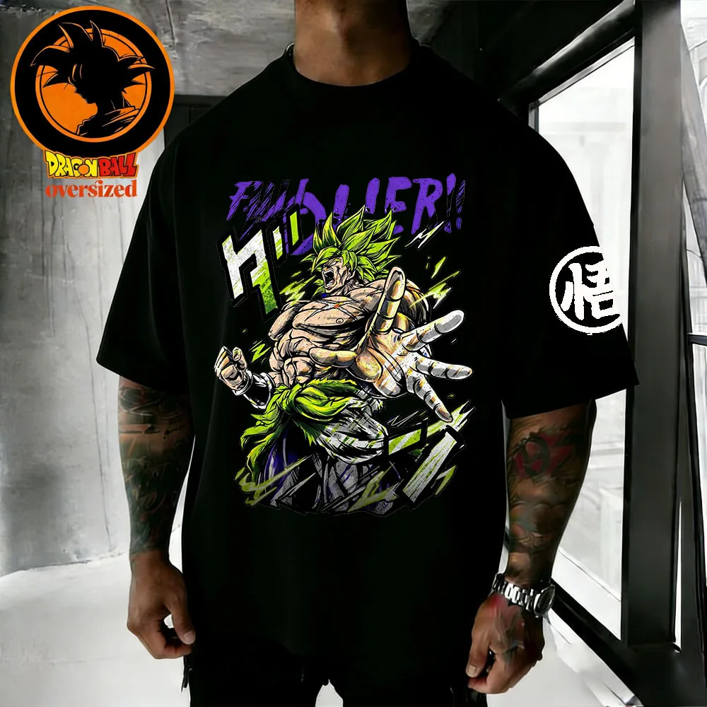 2026 Summer Dragon Ball Broly Retro High-quality Cotton Men's Oversized T-shirt Family Unisex Children's Casual Short Sleeves