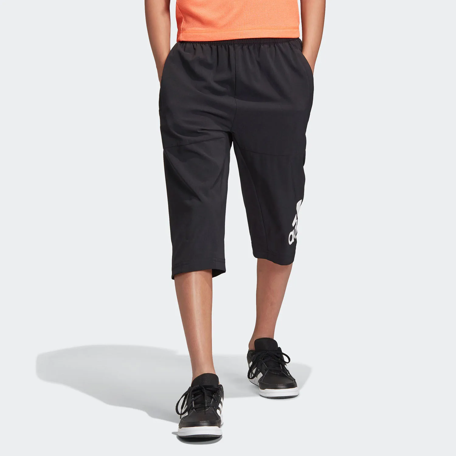 Pantaloni capri comodi e resistenti per bambini Adidas Ufficiale YB TR W 3/4 P DV1387