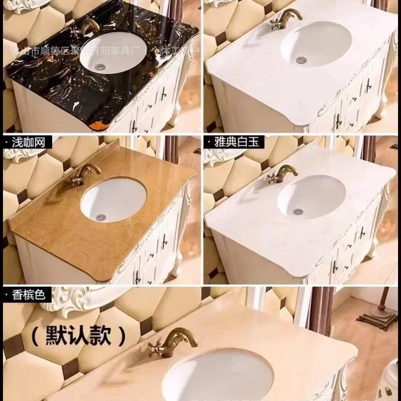 for Cream Wind European Bathroom Cabinet Oak Floor to Ceiling Simple Washing Table Hand Washbasin Group Cabinet