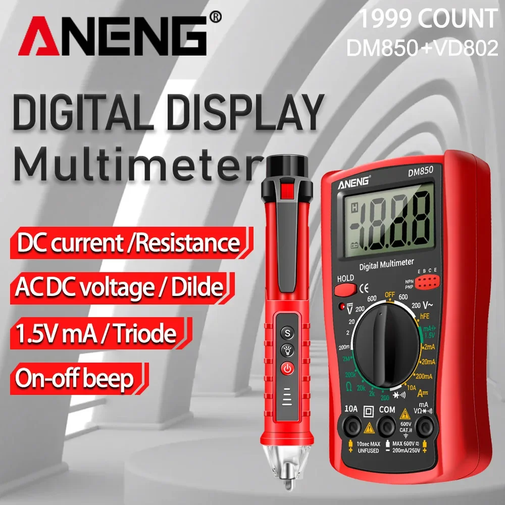 

ANENG Digital Multimeters Professional 1999 Counts AC/DC Votage Current Tester Ohm Ammeter Detector Resistance Electrician Tools