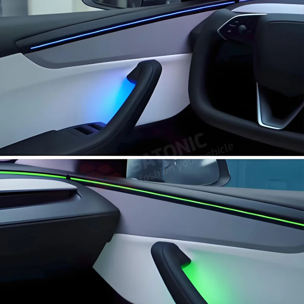 Door Handbar Ambient LED Light For Tesla Model 3 Y Highland Juniper YL RGB Streamer Neon Atmosphere Lamp Modified Accessorie