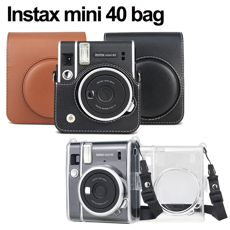 PU Leather Protection Bag Case Cover For Fujifilm Instax Mini 40 Instant Film Photo Camera with Shoulder Removable Strap