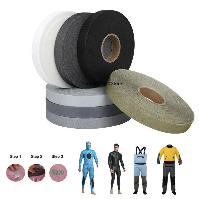 

164 Feet Iron on Seam Sealing Tape T-2000X Hot Melt 3-Layer Waterproof Wetsuit Repair Patch for Clothing Wader Rain Wetsuits