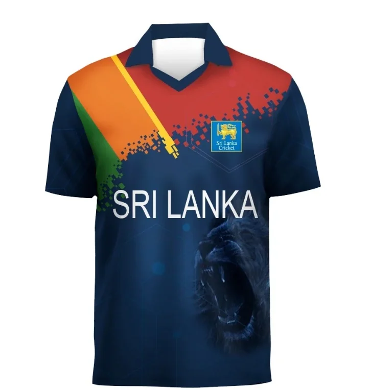 2026 Neues Sri Lanka Cricket 3D-Druck-Trikot Atmungsaktives Schnelltrocknendes Kurzarm-T-Shirt für Herren Passende Familienkleidung – Detail 3