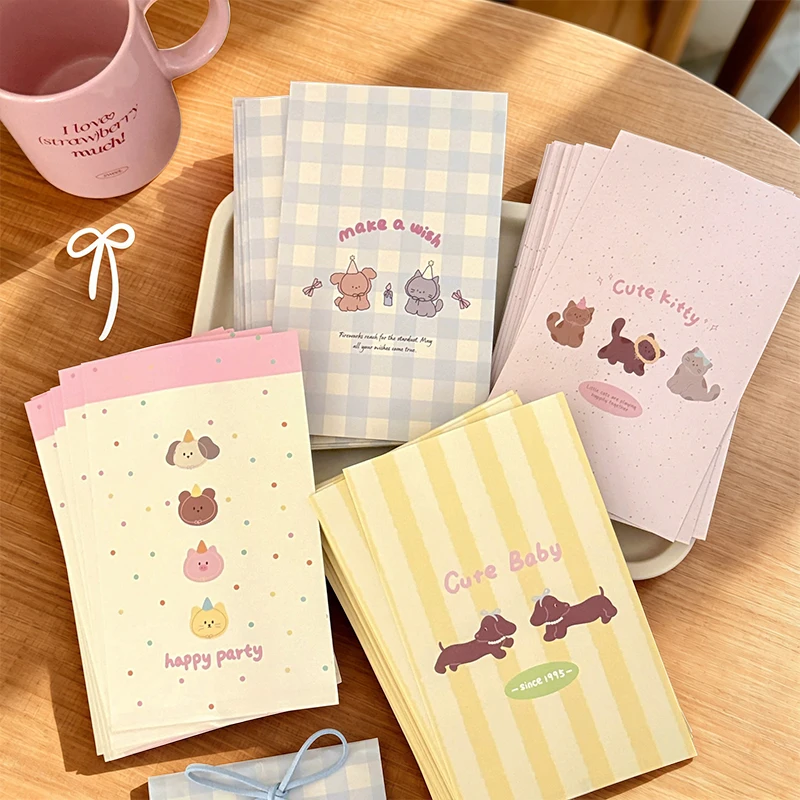 20/40Pcs Cute Pet Pattern Paper Bags Creative Candy Cookie Baking Packaging Bag Multifunctional Storage Gift Bag Home Party Bags