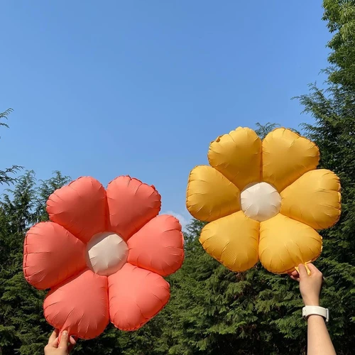 한국 스타일 프로스트 데이지 알루미늄 호일 풍선, 레트로 꽃, 생일 파티 장식, 작은 데이지 해바라기 꽃잎, 1 개, 2 개, 5 개 