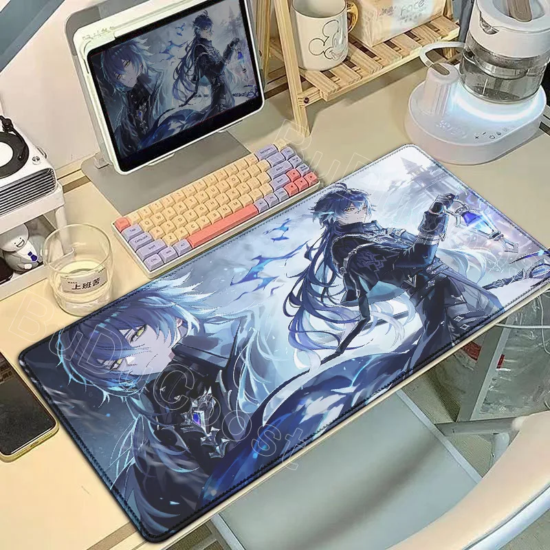 HD Genshin Impact Flins Furina Wanderer Columbina Mouse Pad Large Gaming Mousepad  Deskmat Pc Desk Protector Anime Keyboard Pads