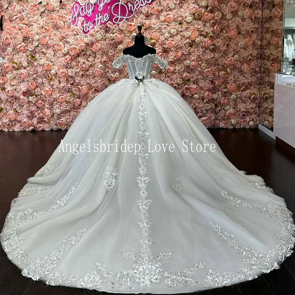 ANGELSBRIDEP Mexico White Sweetheart Quinceanera Dress 2025 For Special Events Prom Dress 3D Flowers Ball Gown Sweet 16 Party