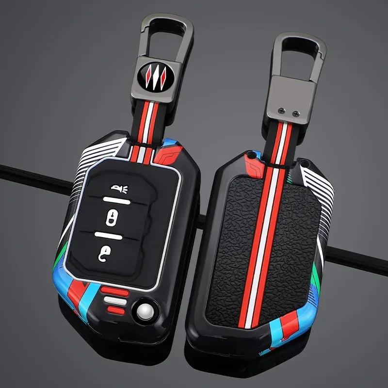 

Zinc Alloy + Silicone Car key case Cover for Jeep Wrangler JL JLU Rubicon Gladiator JT Sahara JLU 2018 2019 2020 2021 2022 2023