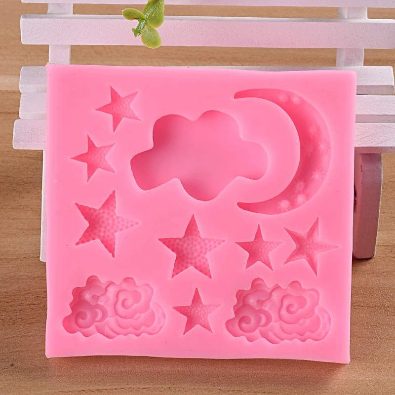 1 Piece, Moon, Star, Triple Mushroom, Butterfly, Liquid Silicone Cake Mold Ornament, Sugar Flipping Mold