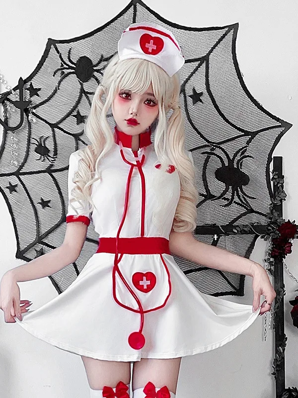 

Sexy Nurse Uniform Halloween Costume Attractive Doctor Outfit Women's Fashionable Traditional Chinese Stage Costume