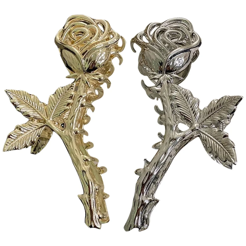 

2pcs Metal Claw Flower Accessories Red Flower Clip Small Jaw Clips For Clips For Women Hair Accessories Thin Hair