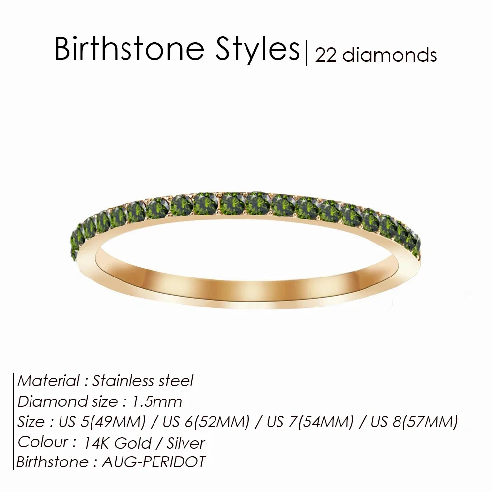 Women's Exquisite Birthstone Multi-Color Crystal Ring