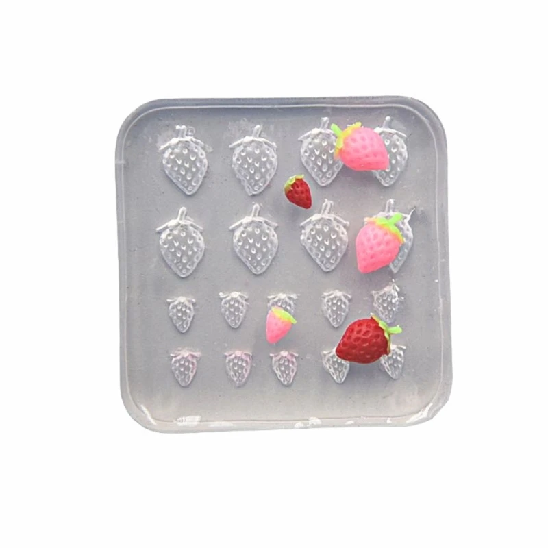 3D Crystal Little Strawberry Ornament Crafts Silicone Mold Suitable for Epoxy Resin Diy Crafts Jewelry Making Home Decor 517F