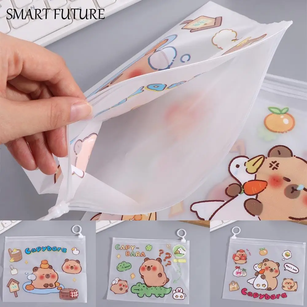 

Large-capacity Capybara Transparent File Bag Zippered Waterproof Test Paper Storage Bag Light and Portable