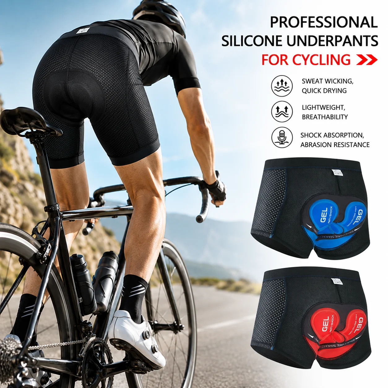 Padded Cycling Shorts 5D Gel - 남성용 사이클링 5D 젤 패딩 자전거