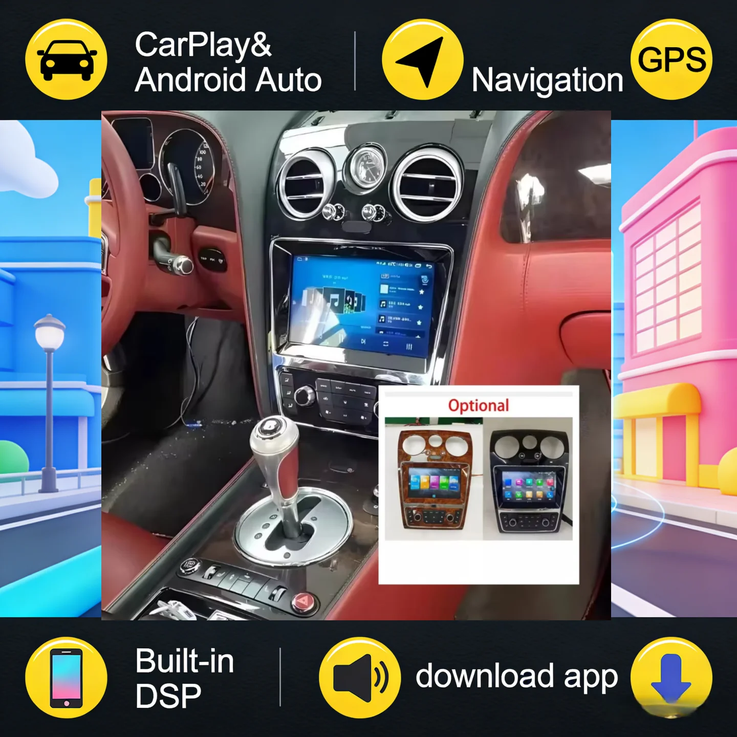 

Android 13 для Bentley Continental GT Flying Spur 2004-2012, беспроводной CarPlay, мультимедийная GPS-система, автомобильная магнитола