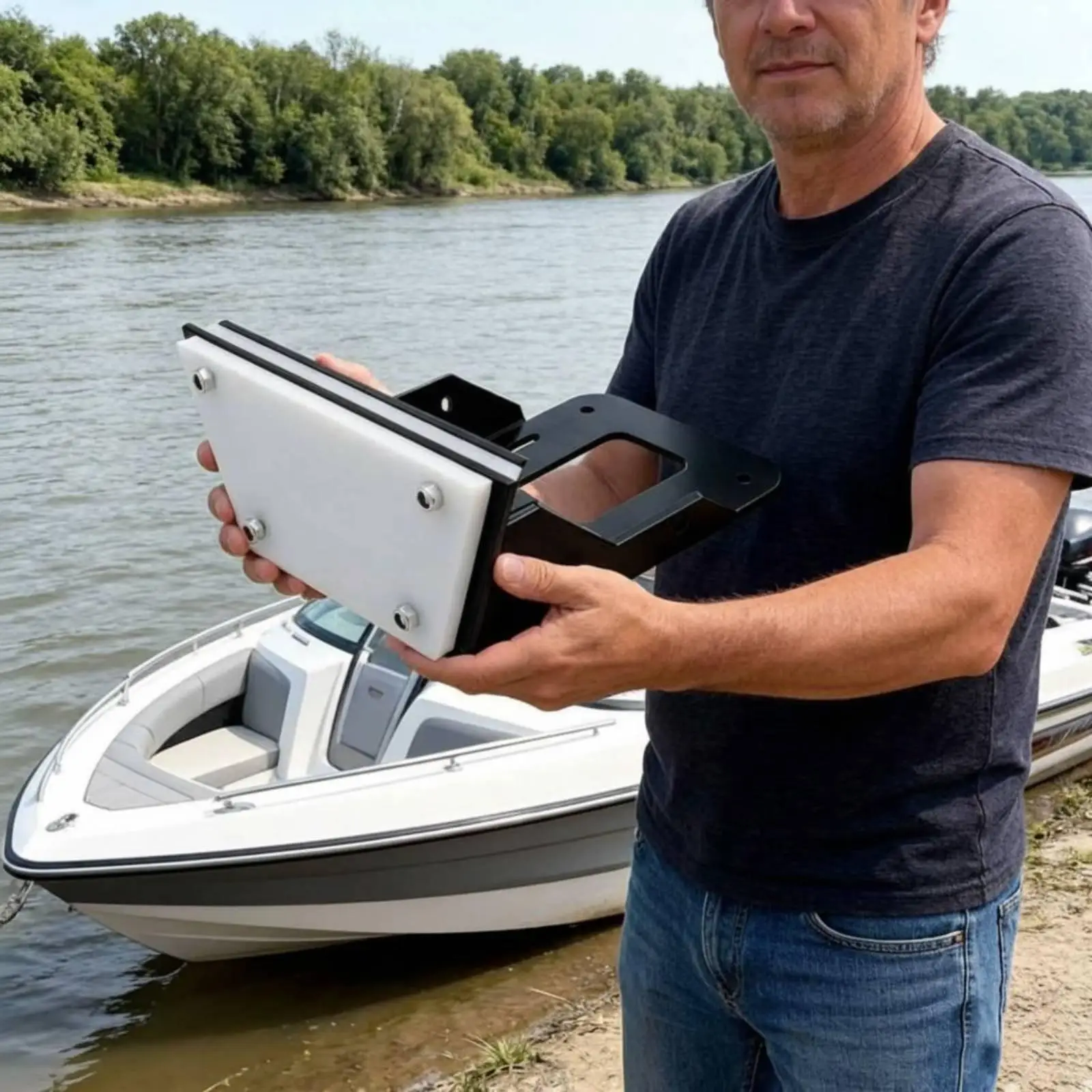 Acrylic Reinforced Boat Mounting Bracket Durable Motor Support Heavy Load Plate for Kayak and Fishing Boat