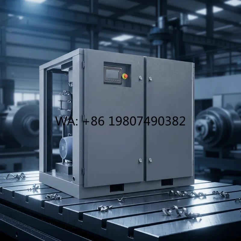 Oil Injected Screw Vacuum Pump 220V 380V 7.5KW 37KW 60Pa with 1 Year Warranty OEM Available