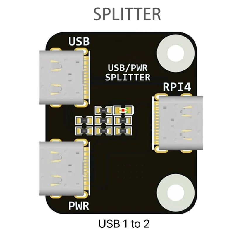 Divisor USB/Power para RPi BliKVM PiKVM "KVM Over IP" Distribuidor TypeC