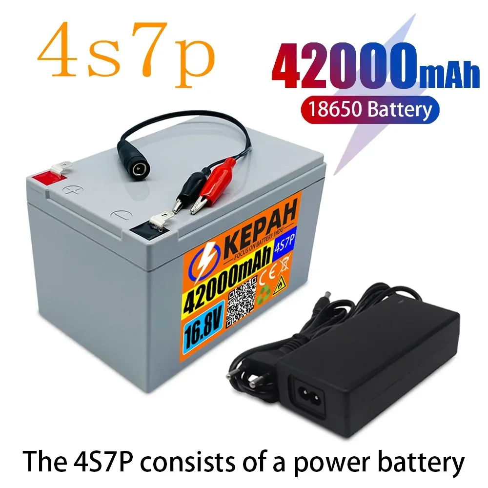 

42ah 4S7P 16.8V charger suitable for 16.8v equipment, high-power lithium-ion inverter and solar cell of tourist car