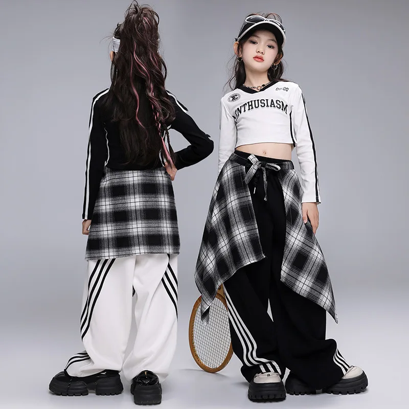 Костюмы для джазовых танцев для девочек, корейские костюмы для выступлений, детские костюмы Румбы, костюм хип-хопа для детей для танцев