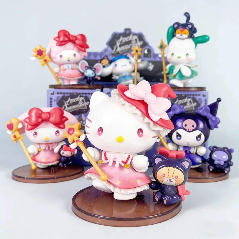 

New Sanrio Starry Night Party Magician Blind Box Kuromi Cute Doll Desktop Ornament Collection Toy Birthday Gift For Girls Fans