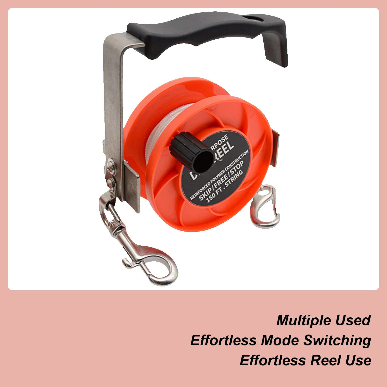 Dive Reel 290FT Adjustable Nylon Puller Ergonomic Stable Dive Reel For Snorkeling Spearfishing Boat Outdoor Beach Underwater