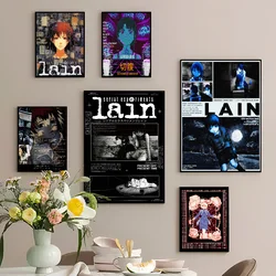Japan Anime Lain Movie Sticky Posters Vintage Room Bar Cafe Decor Nordic Home Decor