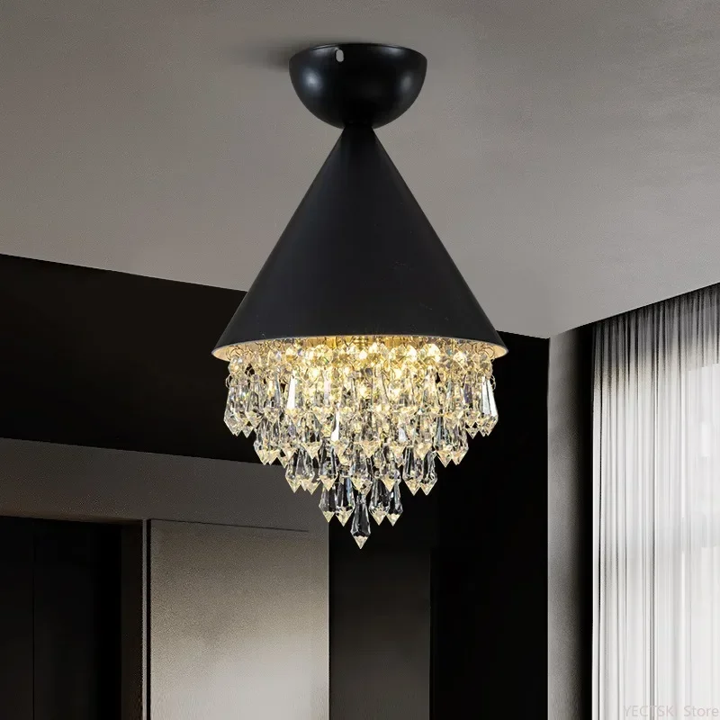 GHEUVNJ Nordic minimalist crystal ceiling light industrial style corridor balcony corridor mini modern lighting fixture