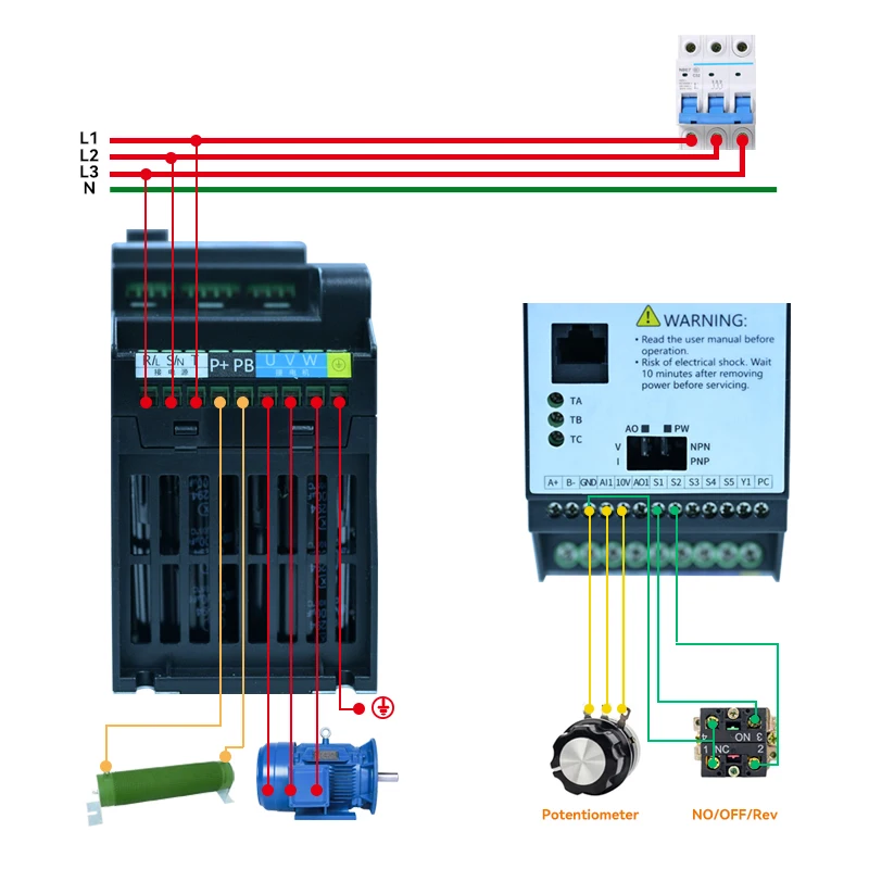 KUVO Input 220V VFD Variable Frequency Drive Inverter0.75/1.5/2.2 KW Motor Speed Controller