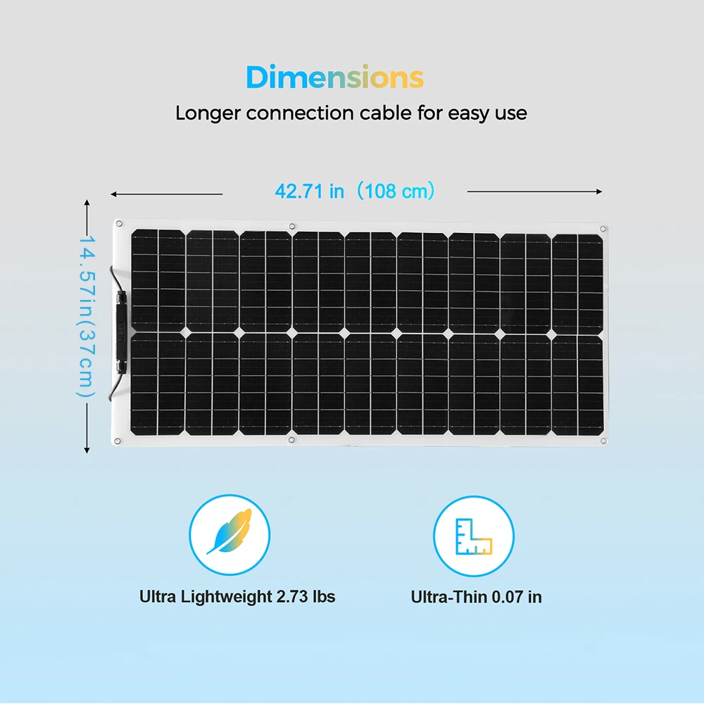 WUZECK 50W Flexible Solar Panel kit 12V 100W PV Solar Module kit 24V Solar Cell home outdoor Car Boat Battery camping SolarPanel