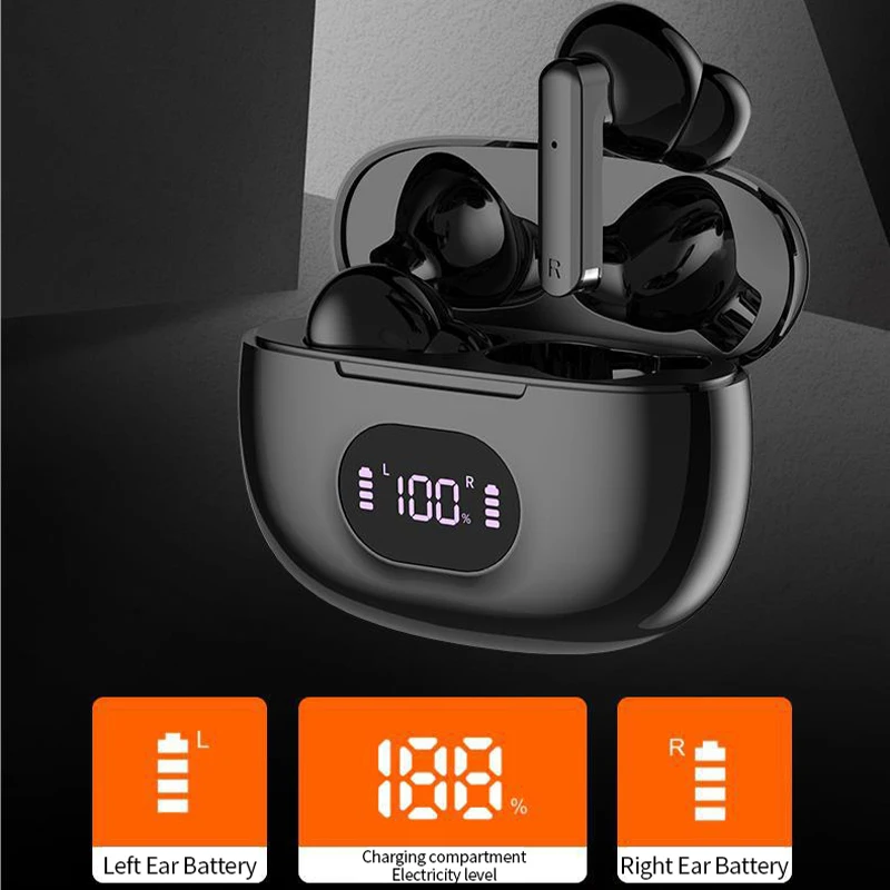 919 Wireless Headphones TWS Bluetooth 5.3 Headest Hifi Sound Gaming Waterproof Earbuds In Ear Earphones LED Display With Mic