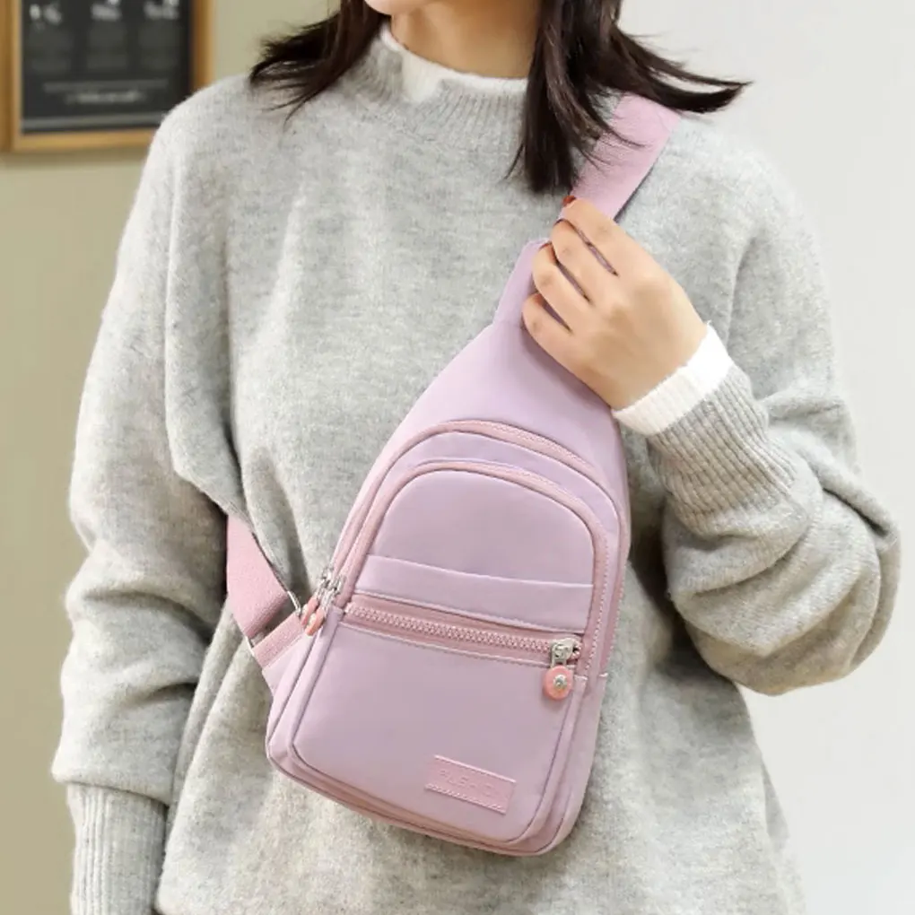 Fashion Mini Backpack Small Chest Bag Messenger Bag Female Sports Bag Charging Hole Small Change Storage Bag