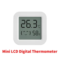 Minithermometer Hygrometer LCD digitaal display Elektronische temperatuur-vochtigheidssensor voor binnen Meter Lachend gezicht Display