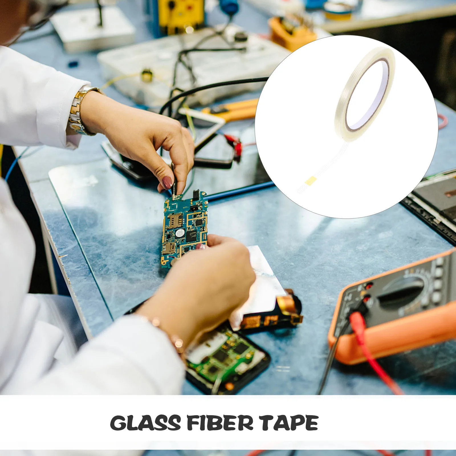 

6 Rolls Professional Glass Fiber Tape Extra Strong Adhesion Long-Lasting Waterproof Multi-Purpose Tape for Industrial Use