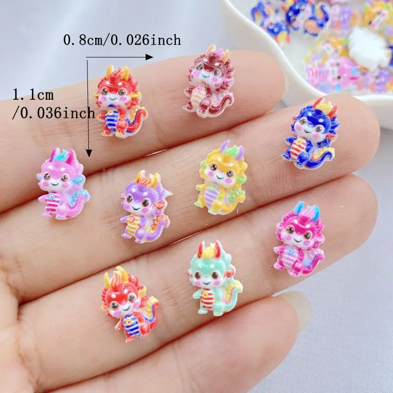 50Pcs New Mixed Nail Art Resin Cartoon Dinosaur Baby Series Designer Charms Rhinestones DIY Craft For Nail 3D Decorations