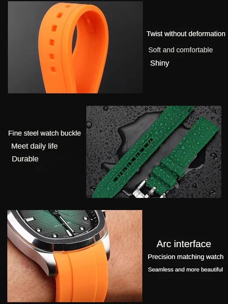 Adapted To S-w-a-t-c-h X B-l-a-n-c-p-a-i-n Co Branded Five Ocean Silicone Rubber Watch Strap 22mm