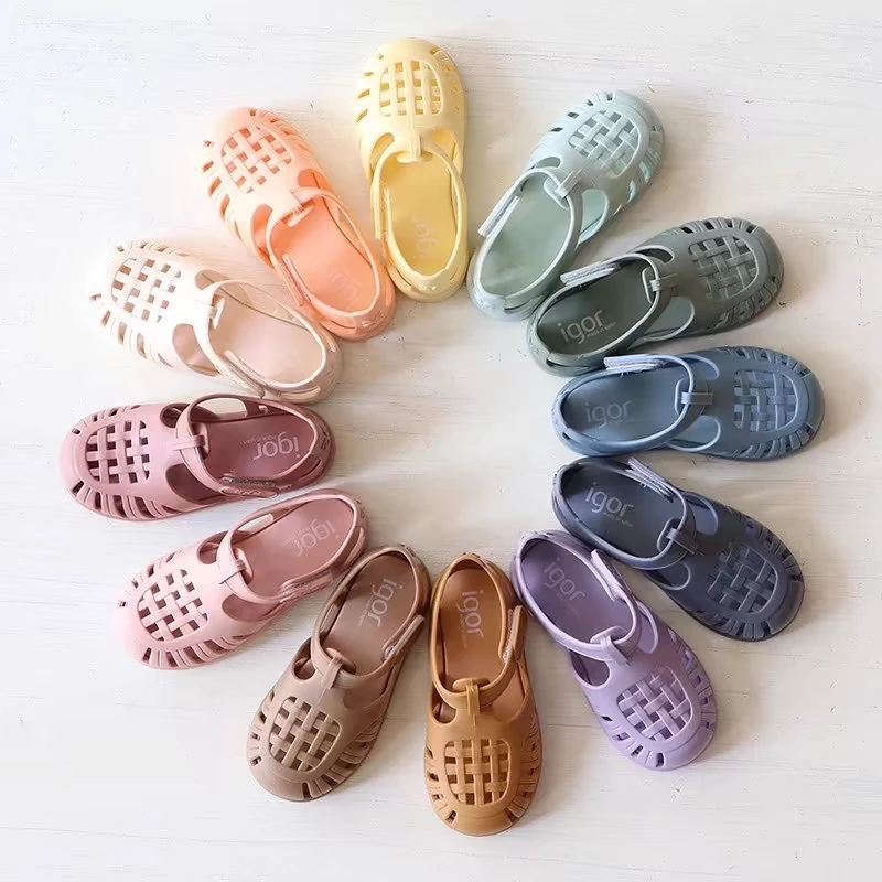 Solid Color Fashion New Boys Girls Summer Roman Sandals Popular Design Children's Shoes Casual Toddler Baby Beach Sandals