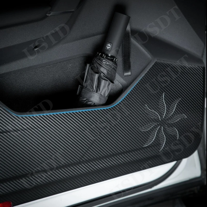 ل Hongqi HS3 2025 PHEV 4 قطعة باب السيارة مكافحة ركلة حماية وسادة لوحة الأبواب الجلدية مكافحة القذرة تقليم #2