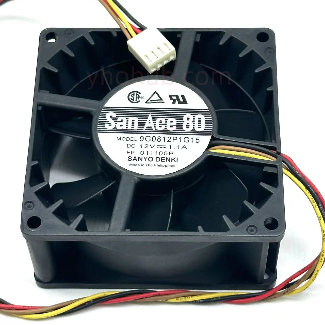 

SANYO DENKI 9G0812P1G15 DC 12V 1.1A 80x80x38mm Server Cooling Fan