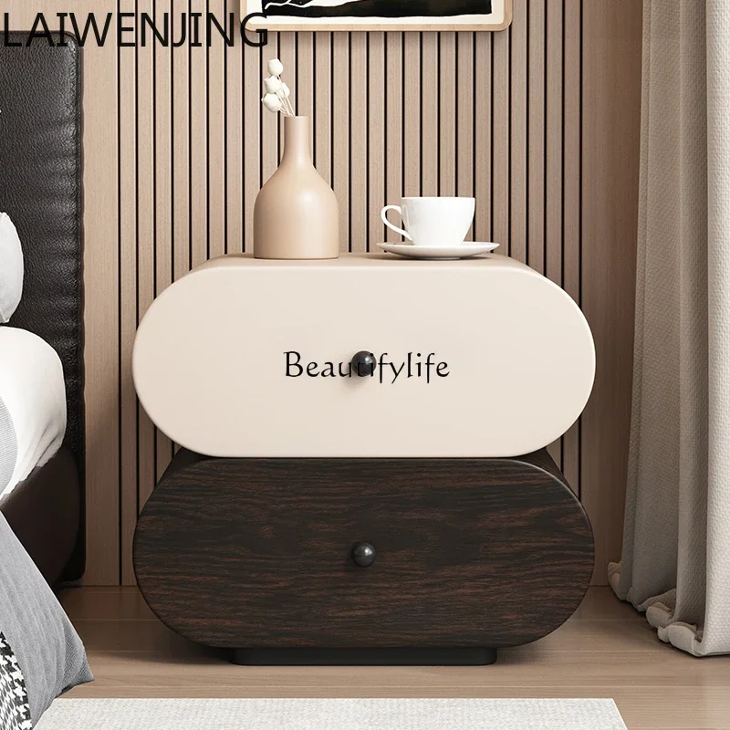 

yj21 medieval solid wood bedside table rounded corners modern simple household bedroom bedside storage cabinet