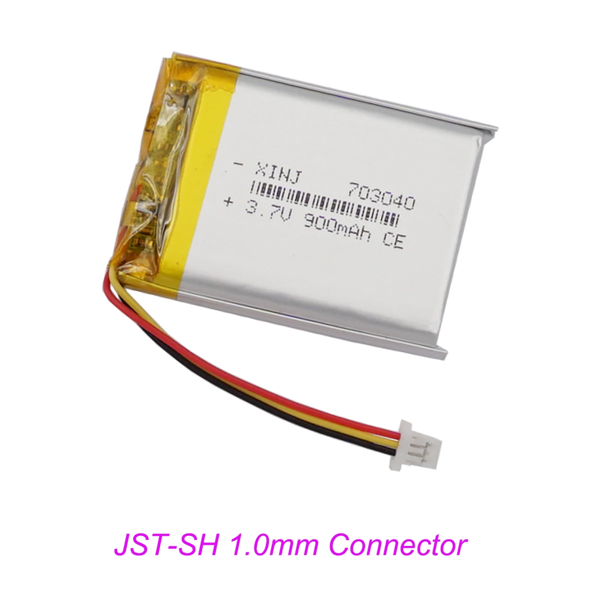 

3.7V 900mAh 3.33Wh Li Lithium Rechargeable Lipo Battery JST-SH 3pin 1mm Connector NTC Thermistor 3 wires 703040 For GPS Camera