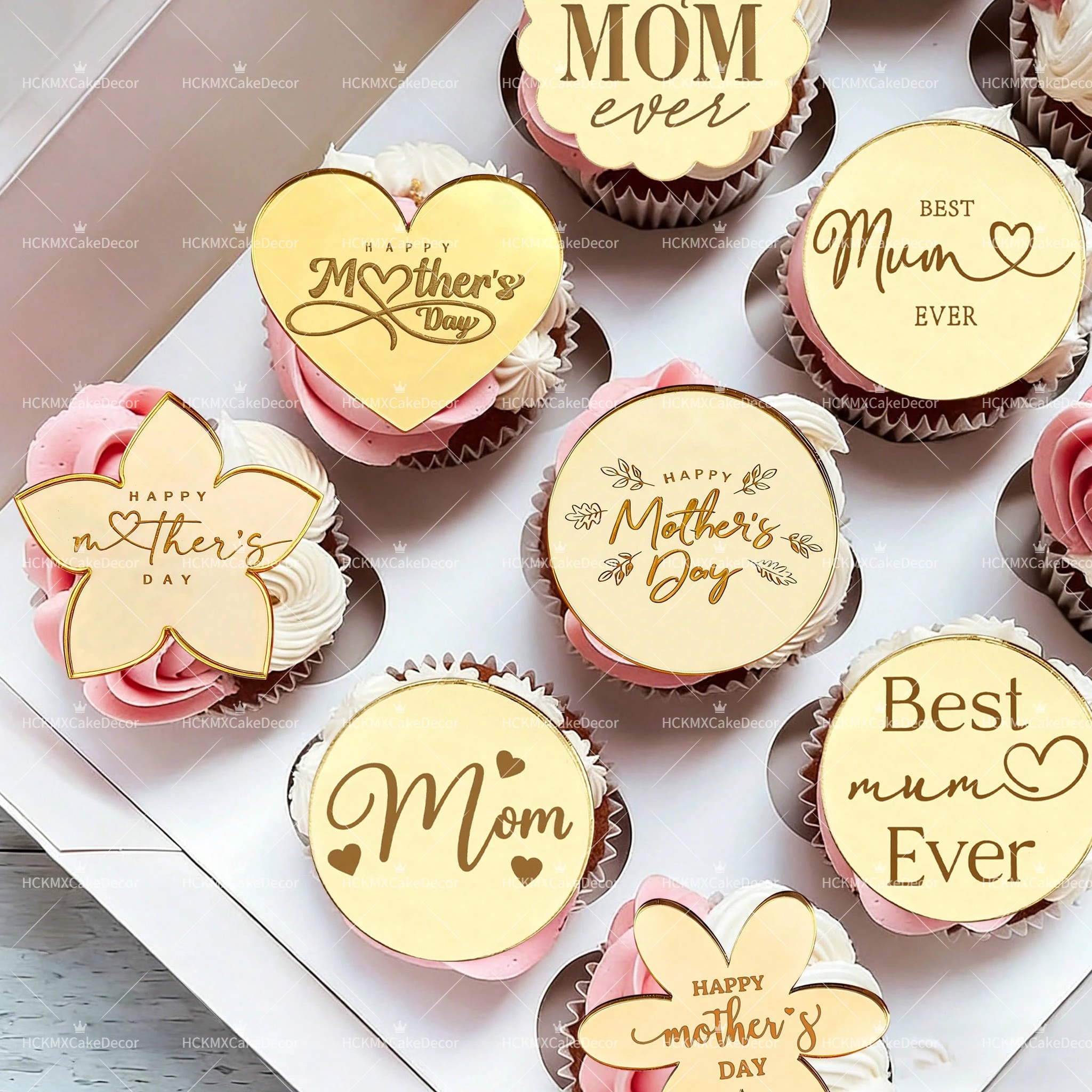 10/5 Piezas de Adornos para Cupcakes del Día de la Madre, Adornos para Pastel de la Mejor Mamá del Mundo, para Celebrar el Día de la Madre, Accesorios para Hornear